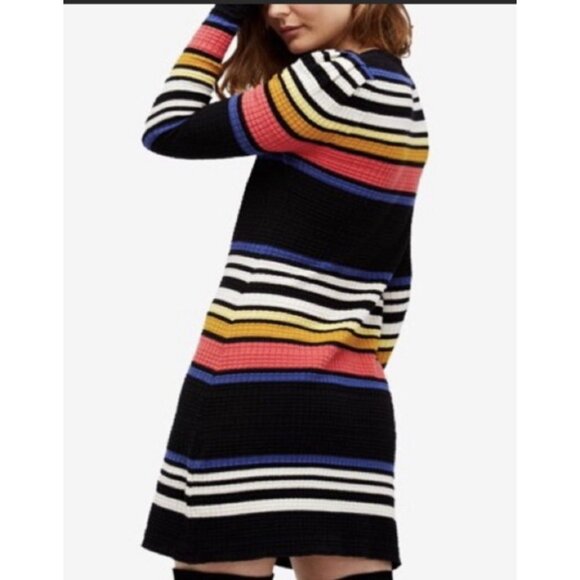 Free People Striped L/S Sweater Dress | Coastal Grandmother Dark Academia Prep M - Picture 12 of 15